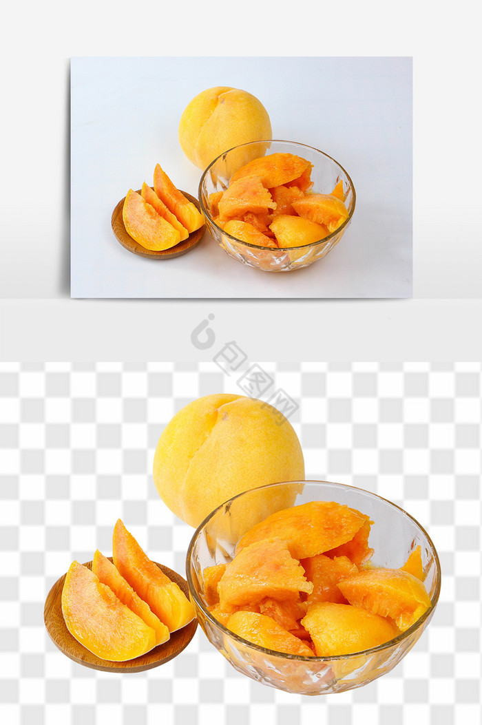 美味黄桃水果高清psd图片