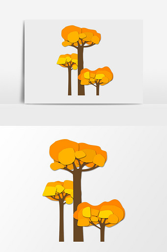 秋天黄色大树素材图片