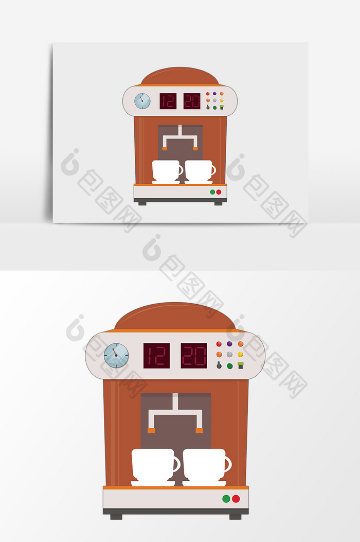 矢量卡通咖啡机素材