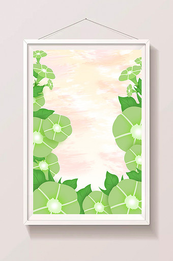 卡通绿色花卉叶子植物背景图片