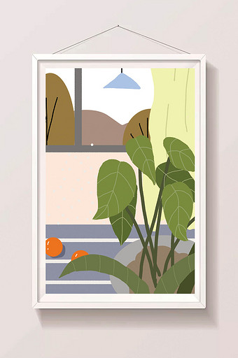 室内植物环境插画元素图片