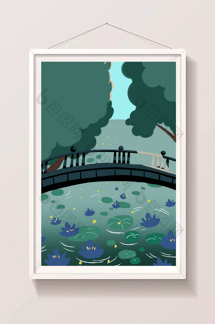 桥插画元素设计背景