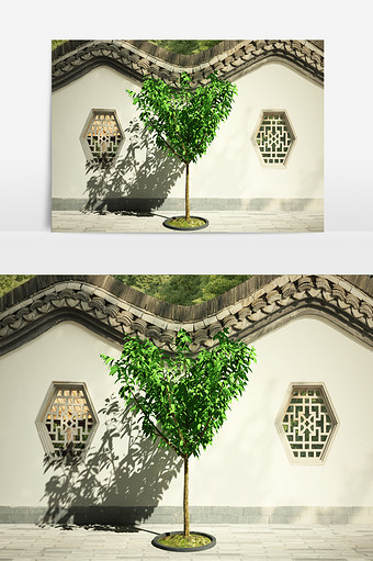 街道景观植物绿化模型图片