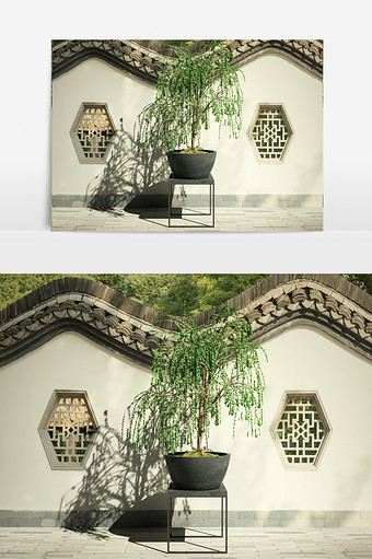 园艺盆栽植物3D模型图片