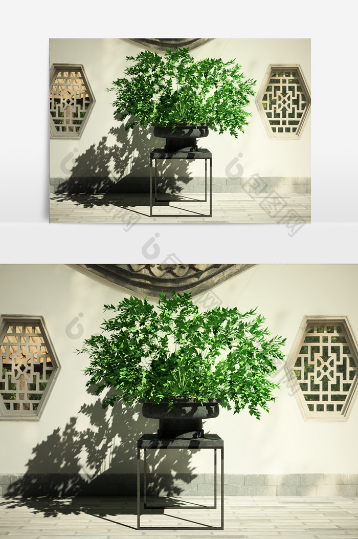 盆栽植物景观3D模型