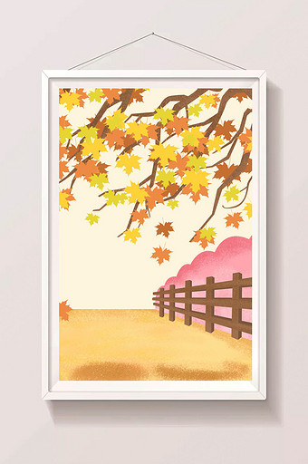 秋季树木插画原设计图片