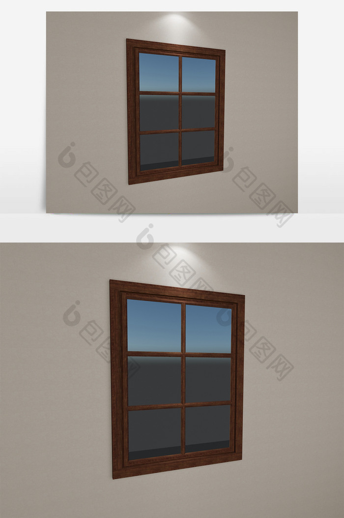 中式风格双扇窗户
