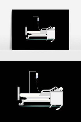 医学实验室病床插画