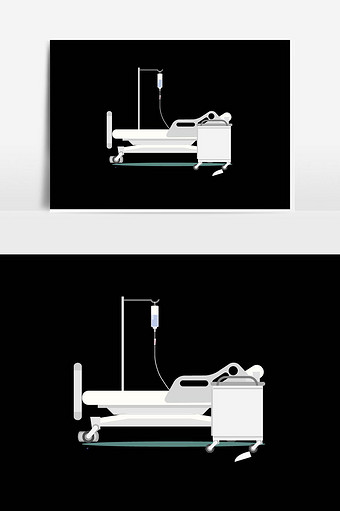 医学实验室病床插画图片