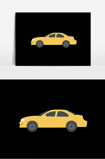 卡通汽车黄色元素图片