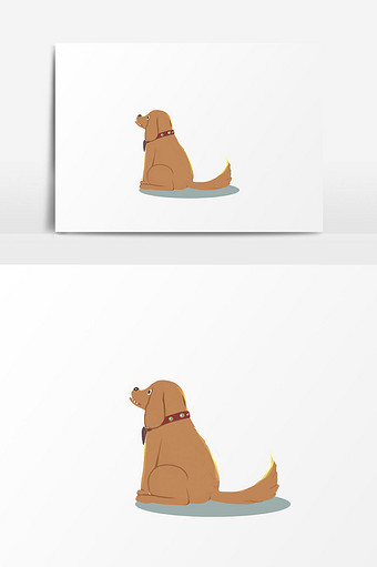 狗狗简单插画元素图片