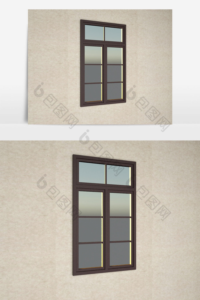 现代简约风格双扇窗户