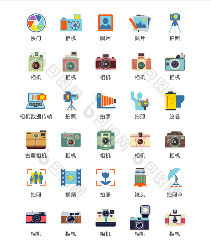 【相机拍照图标ui矢量素材icon】图片下载-包图网