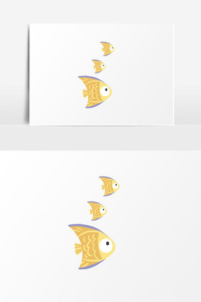 海洋小鱼动物插画