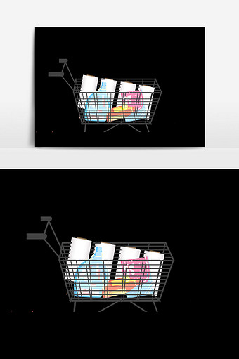购物车插画元素设计图片