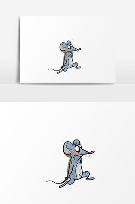 老鼠害怕表情插画图片