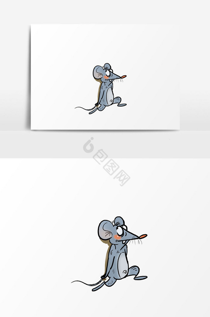 老鼠害怕表情插画图片
