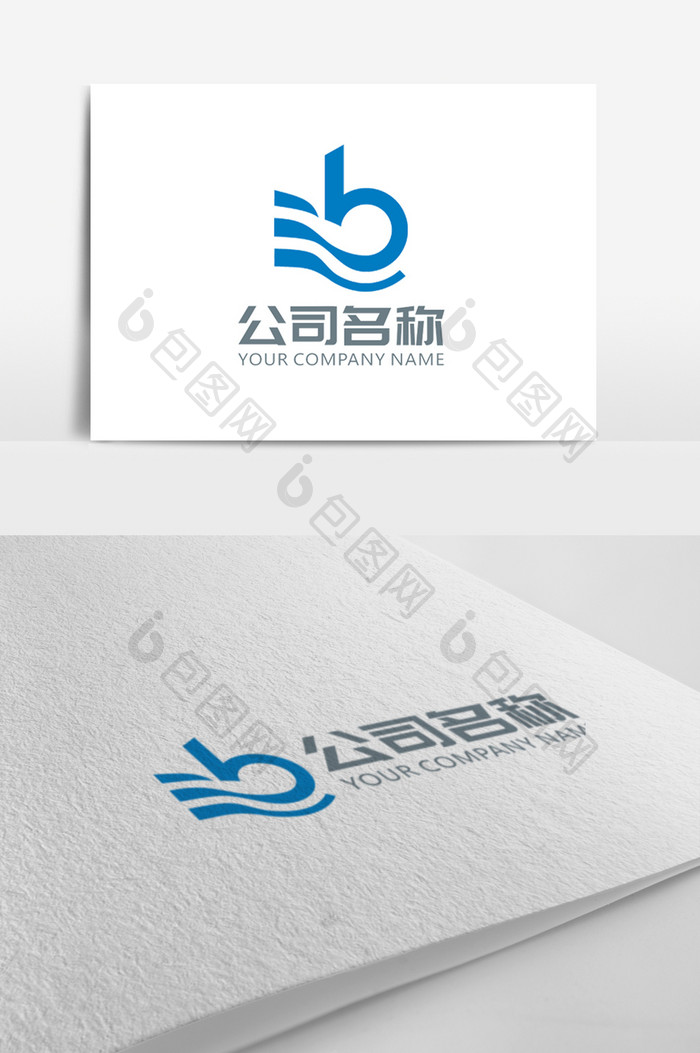 简洁时尚飘逸b字母logo标志