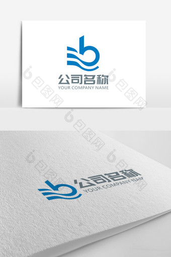 简洁时尚飘逸b字母logo标志图片