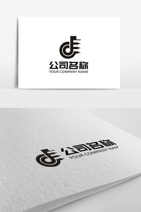 简洁大气d字母logo标志