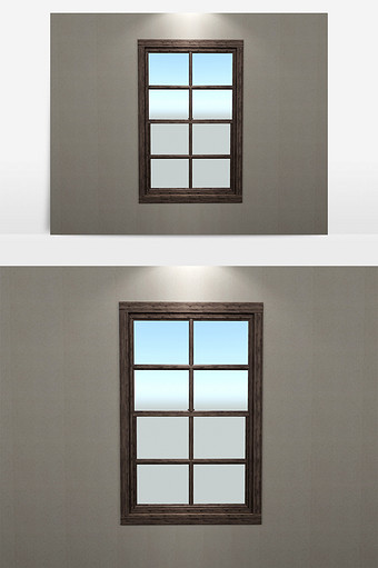 新中式简约风格窗户max图片