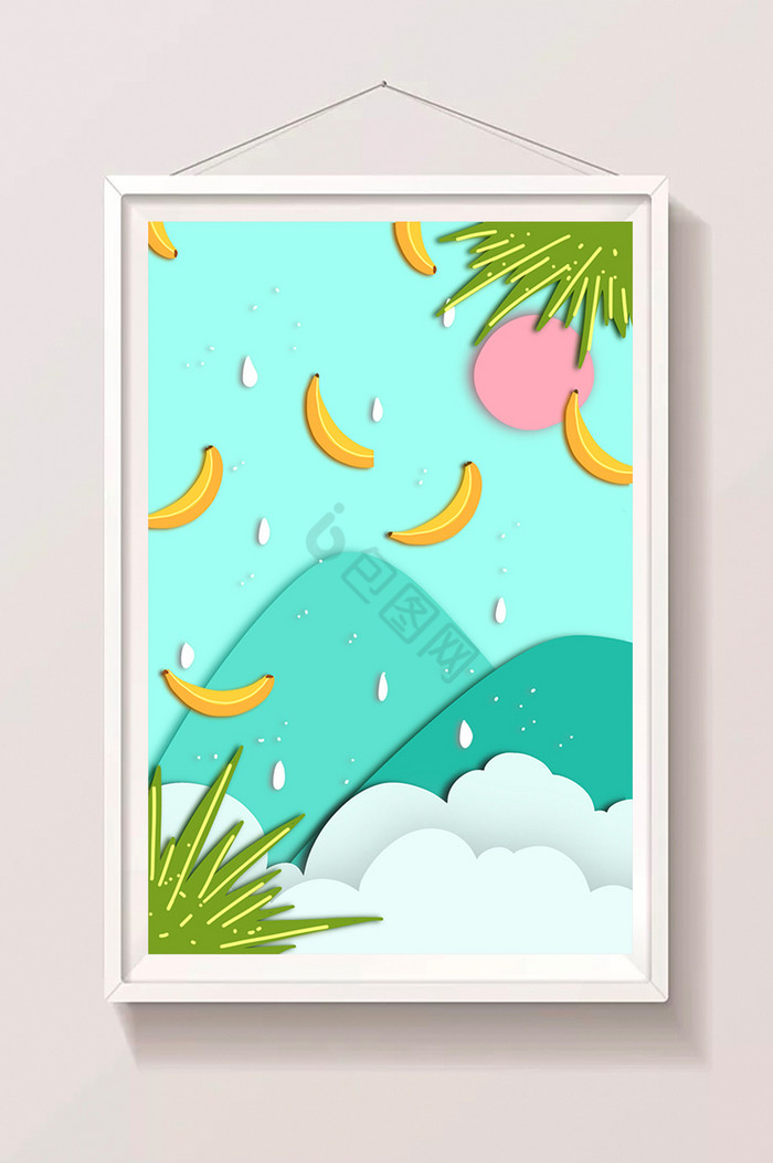 格香蕉风景插画图片