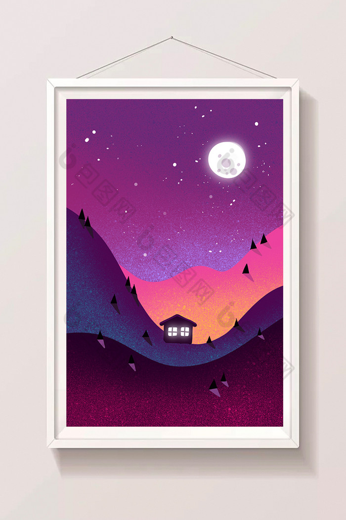房屋山谷紫色图片