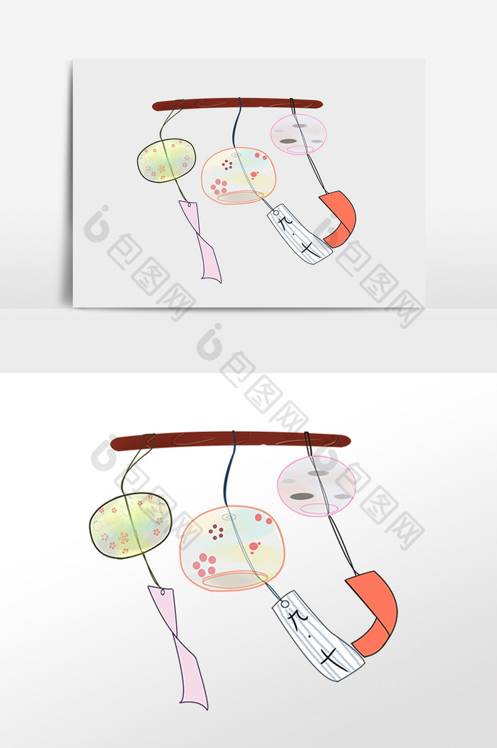 教师节装饰花灯插画元素