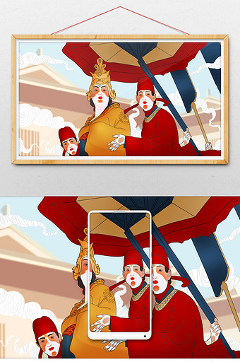 中国传统文化戏曲人物武则天中国风插画图片