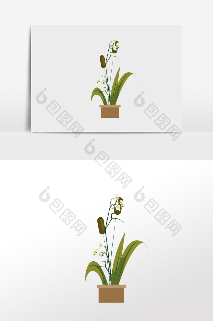 手绘卡通水仙花插画 图片下载 包图网
