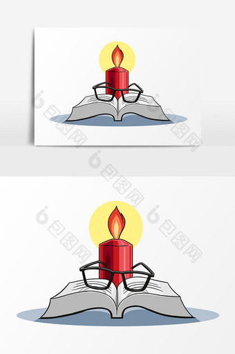 手绘卡通蜡烛教师节元素图片
