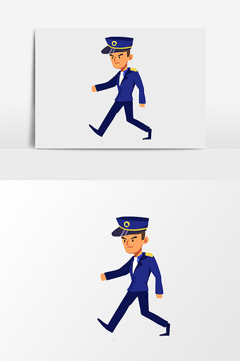 卡通漫画警察插画元素图片