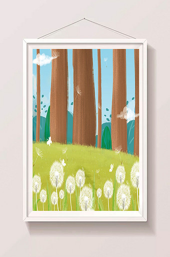 蒲公英插画素材 包图网