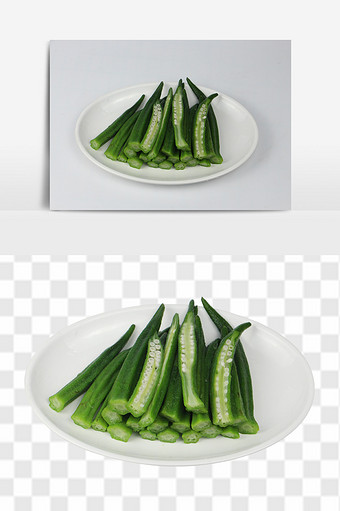 新鲜绿色蔬菜秋葵psd素材图片
