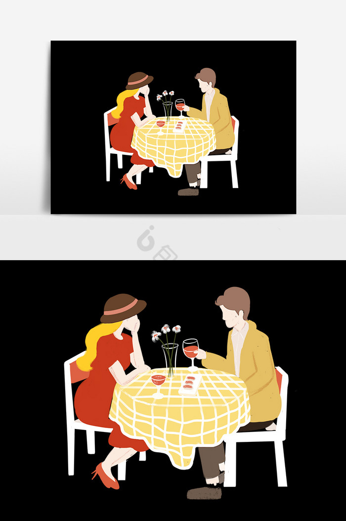 情侣约会吃饭图片