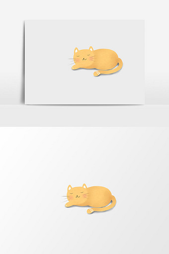 黄色卡通漫画加菲猫插画元素图片下载