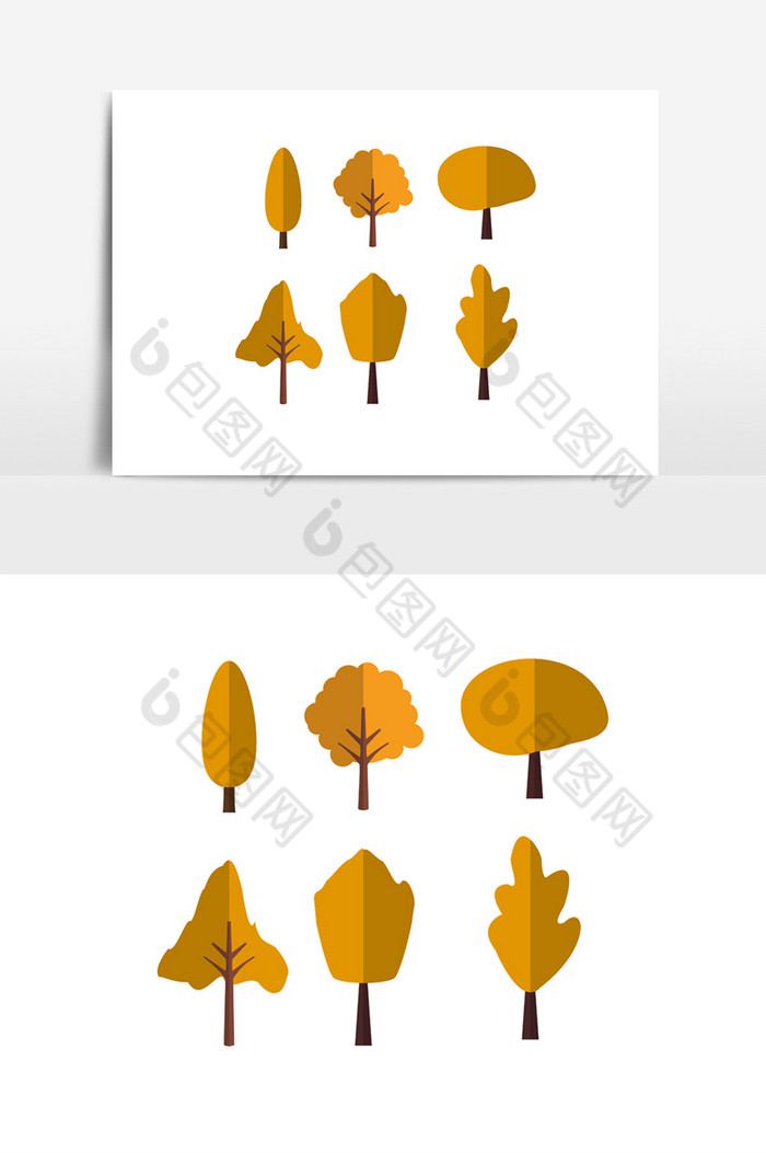 AI元素小树图片