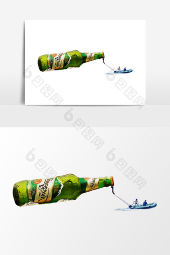 餐饮啤酒瓶设计元素图片
