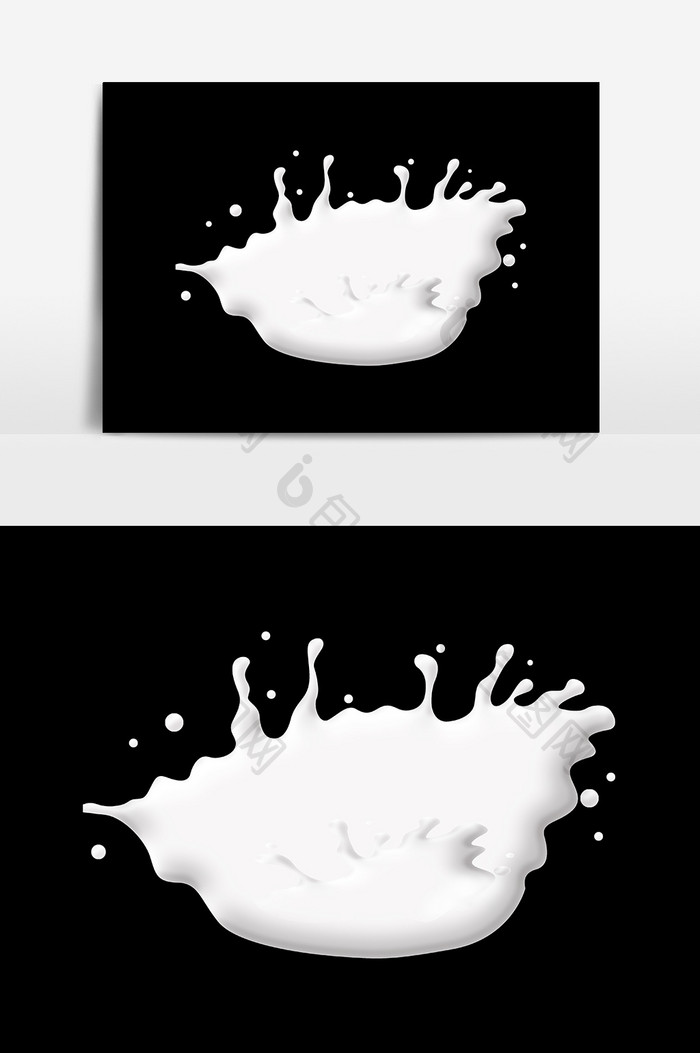飞溅的牛奶白色设计元素