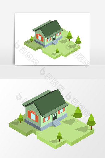 2.5D元素乡村房子图片