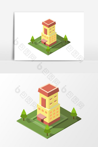 2.5D元素卡通房子设计图片