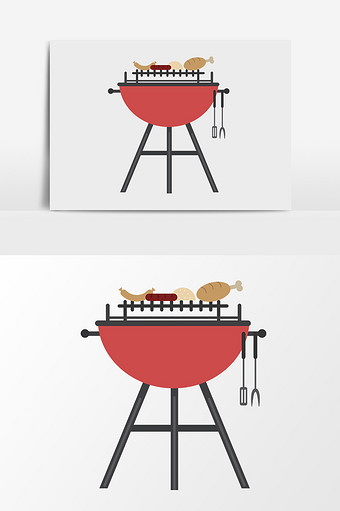 卡通手绘矢量烧烤锅图片