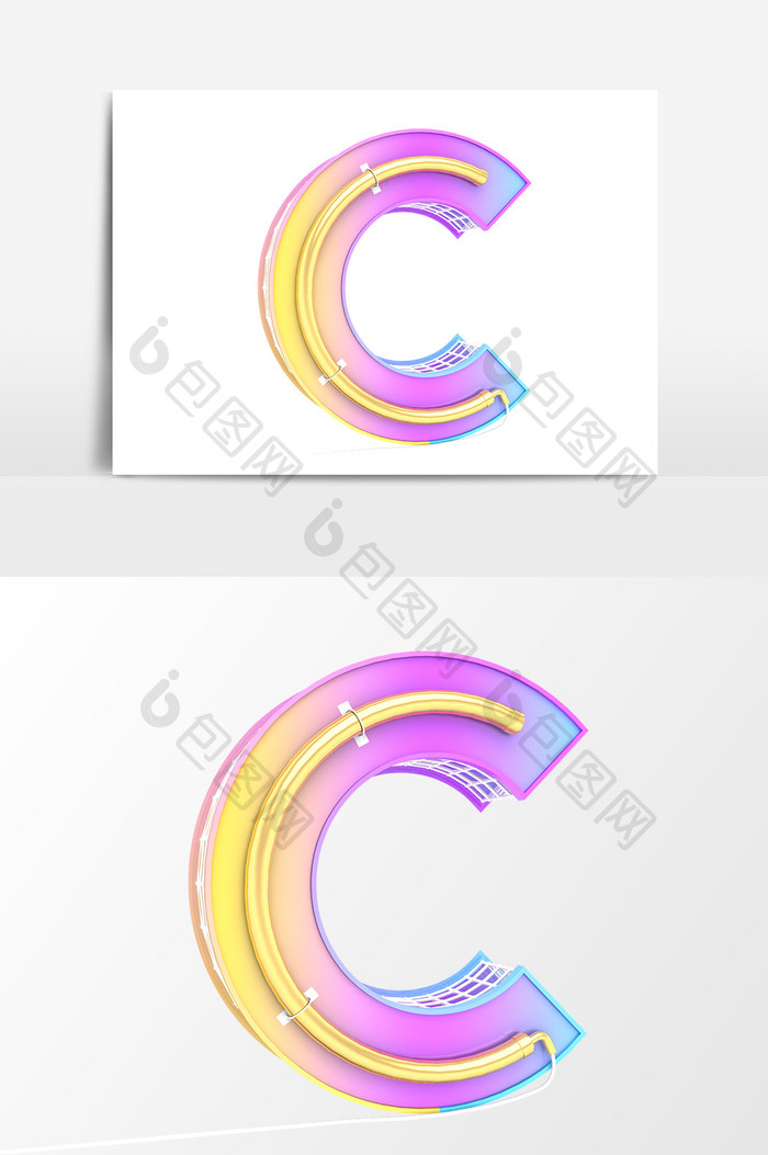 字母C元素素材电商海报设计