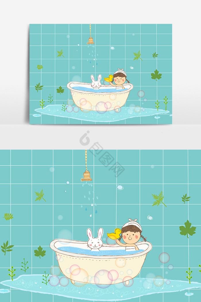 小女生女孩洗澡图片