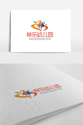 大气时尚可爱快乐幼儿园logo标志