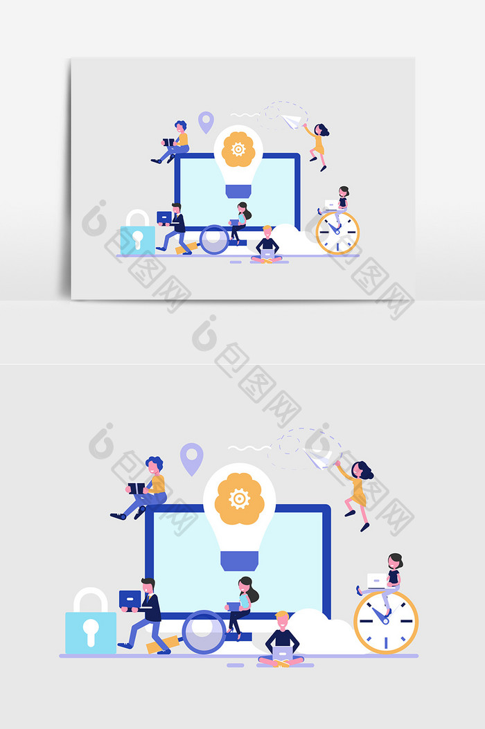 互联网安全矢量插画