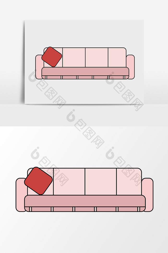粉色矢量沙发素材