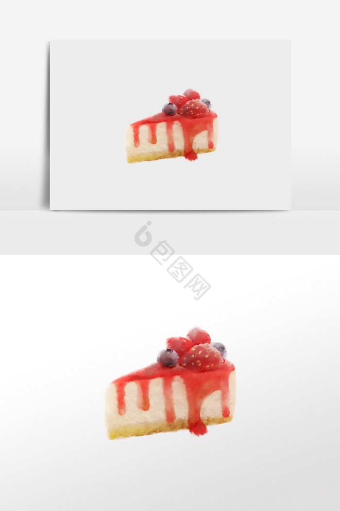 水果一块草莓汁蛋糕图片