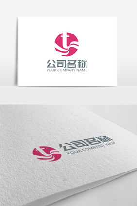 时尚优雅t字母logo标志