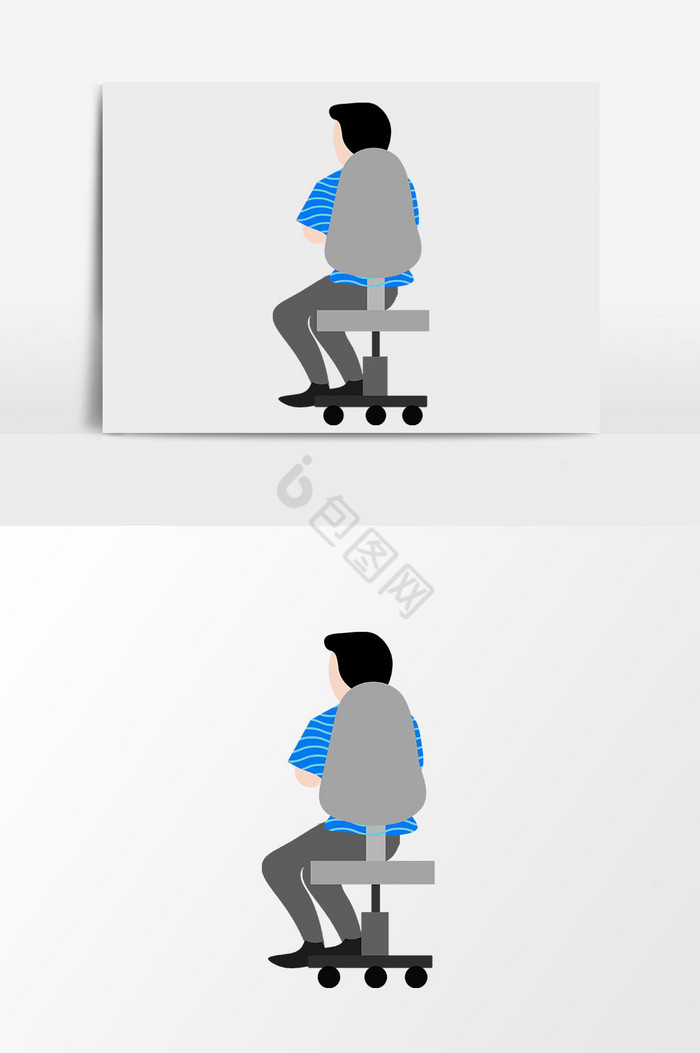 办公室椅子上男生插画图片